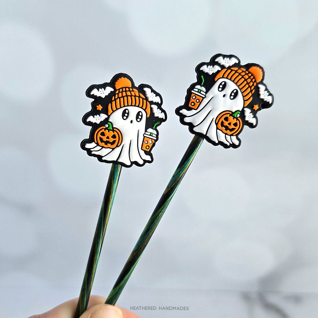 Ghost with Pumpkin & Coffee Stitch Stoppers image 0