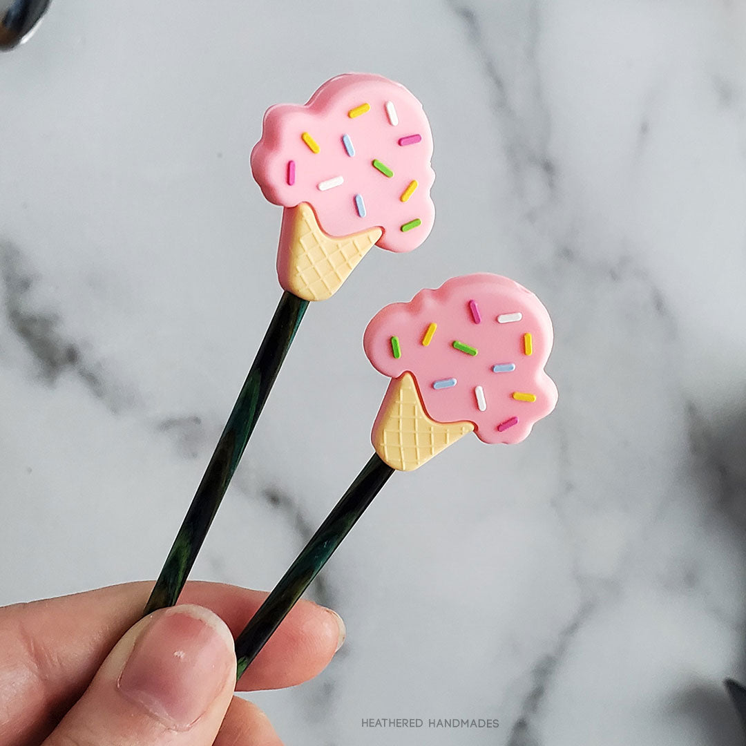 Pink Ice Cream Cone Stitch Stoppers image 0