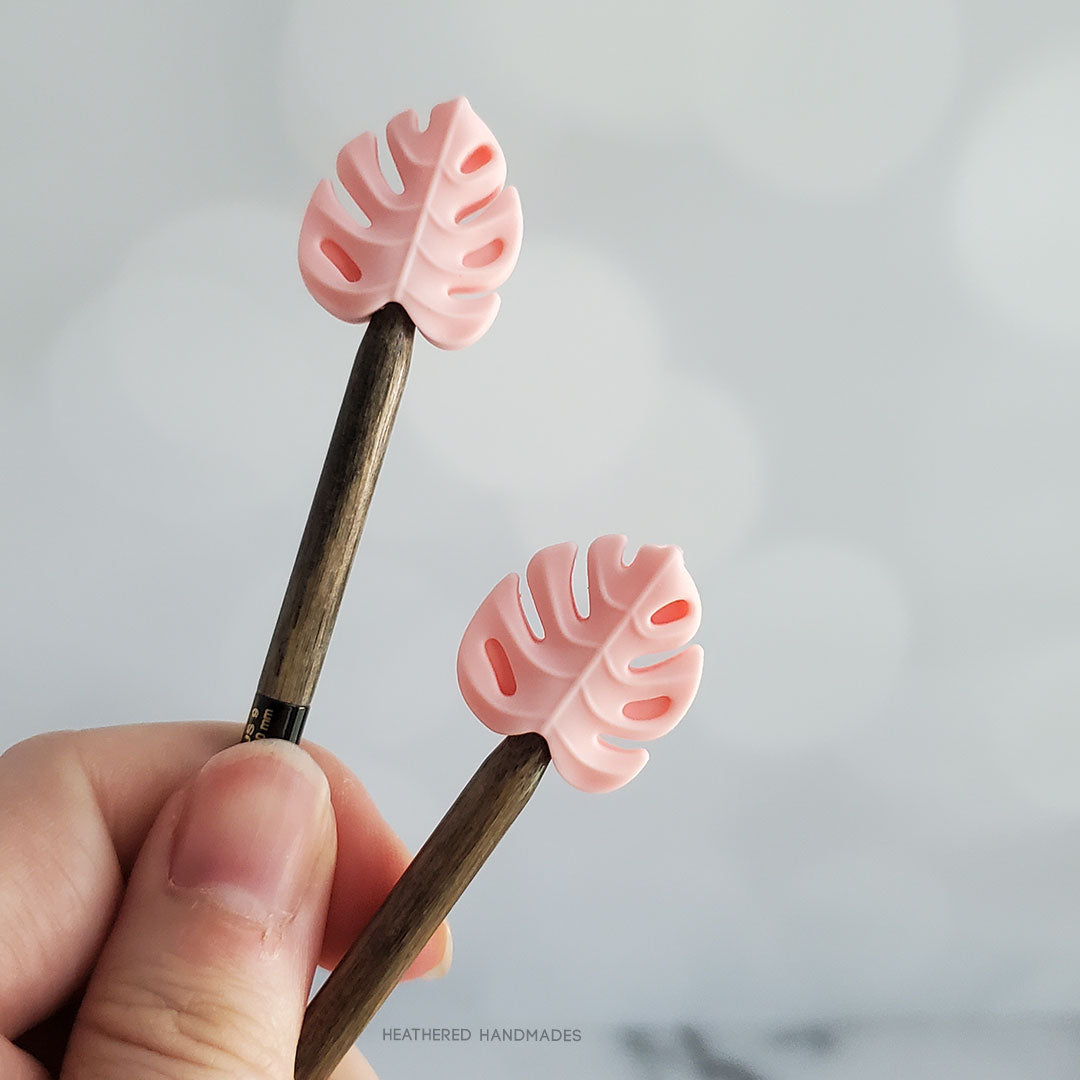 Pink Monstera Leaf Stitch Stoppers image 0