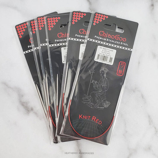 ChiaoGoo SS Knit RED™ Circulars - 9" image 0