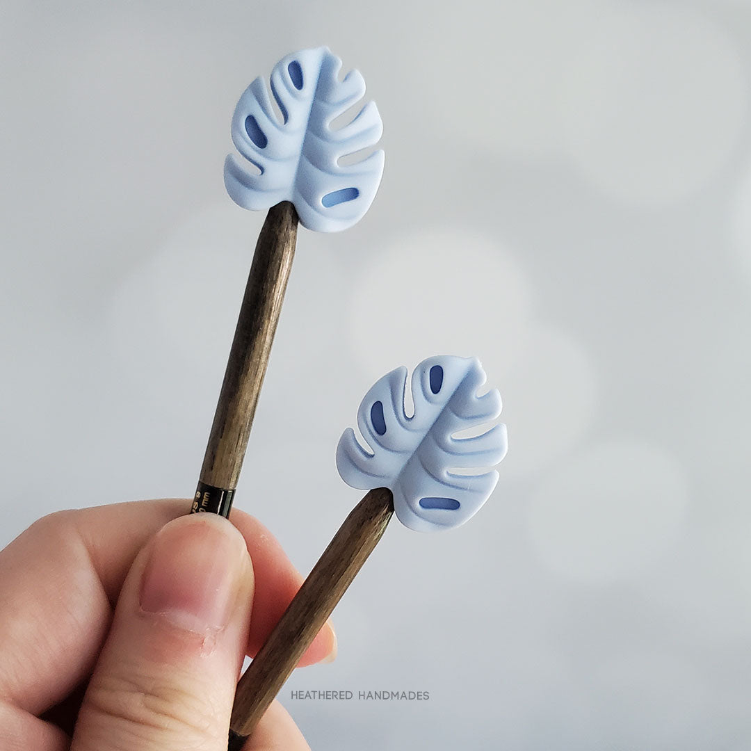 Light Blue Monstera Leaf Stitch Stoppers image 0