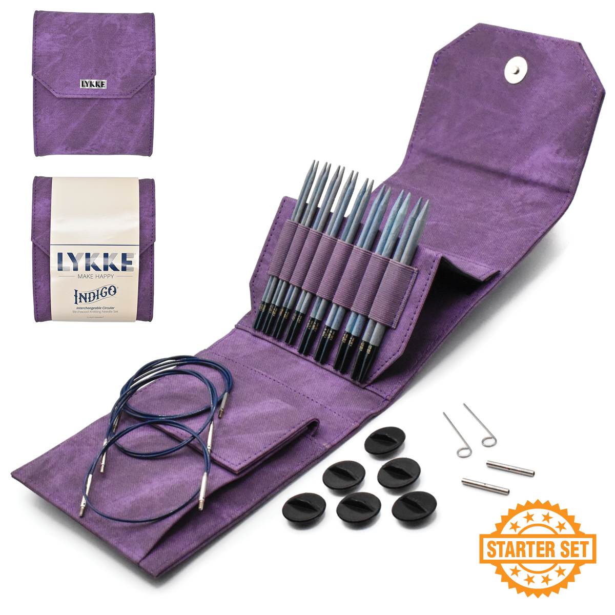 Lykke Indigo 5" Interchangeable Needles Starter Set - Violet Case