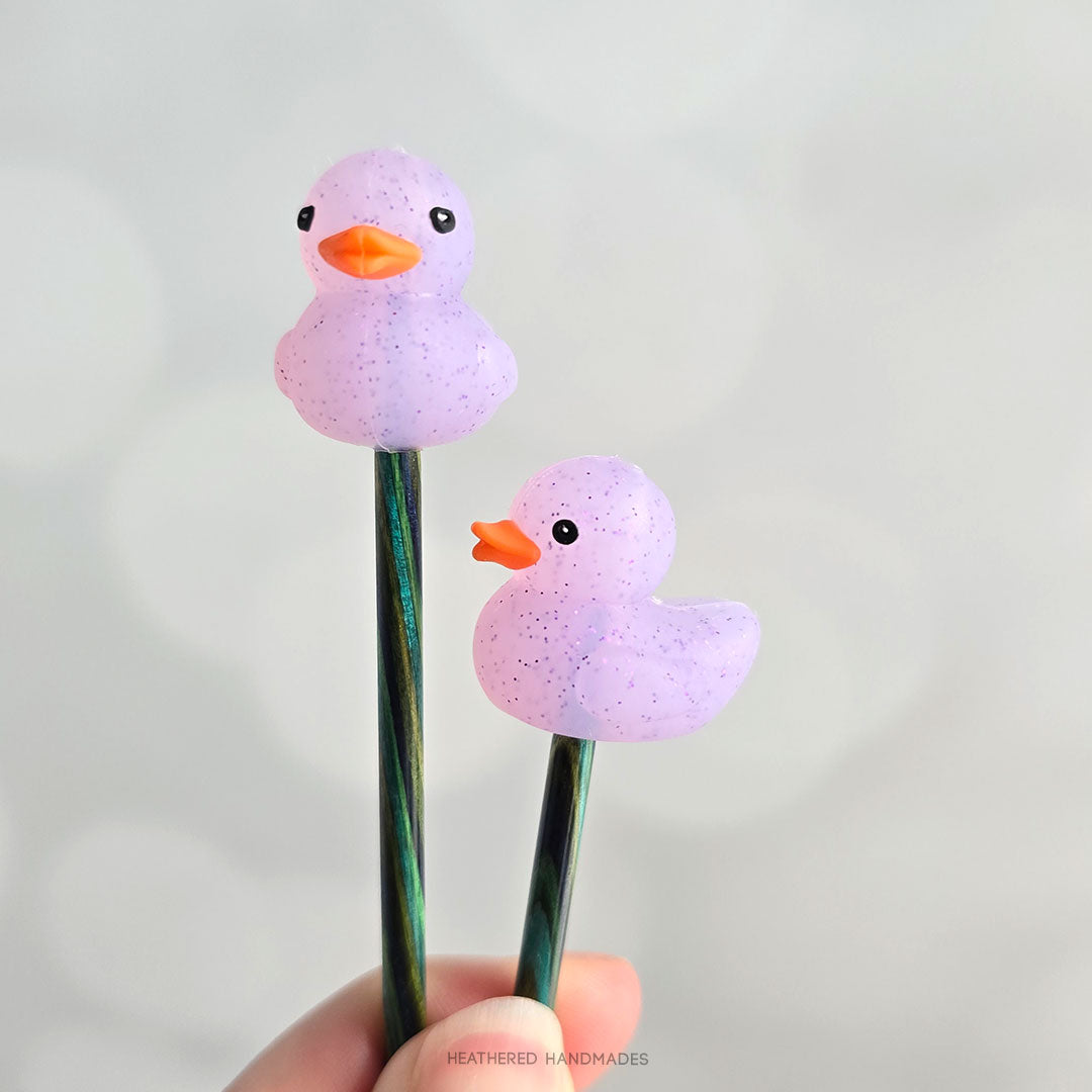 Lavender Glitter Rubber Duck Stitch Stoppers