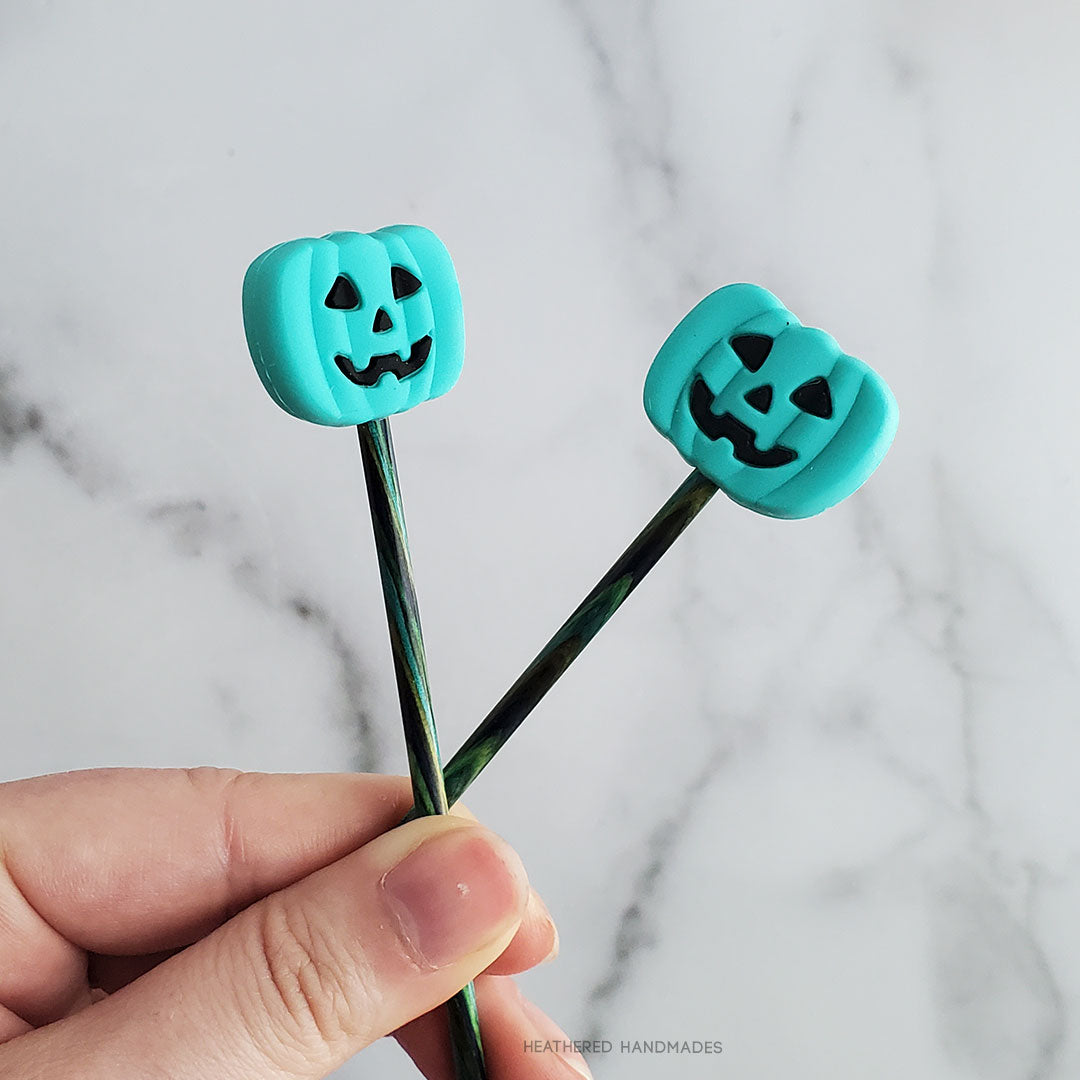 Teal Jack-o-lantern Stitch Stoppers image 0