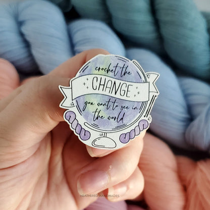 Crochet the Change Wooden Pin image 0