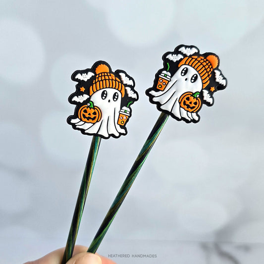 Ghost with Pumpkin & Coffee Stitch Stoppers image 0