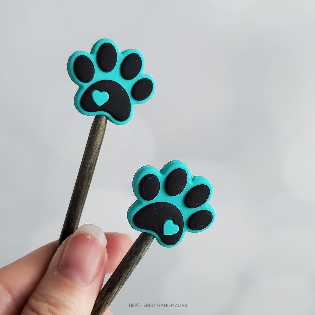 Teal Paw Print Stitch Stoppers image 0
