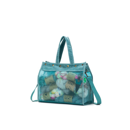 DellaQ Maker's Mesh Tote Bag - Teal image 3