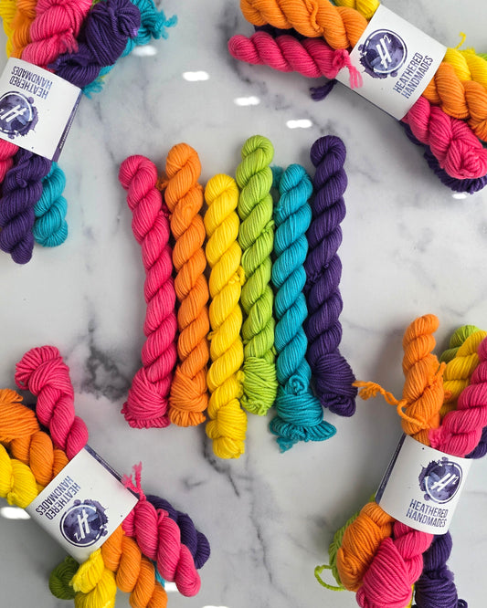 Dyed to Order: Bright Rainbow Mini Sets