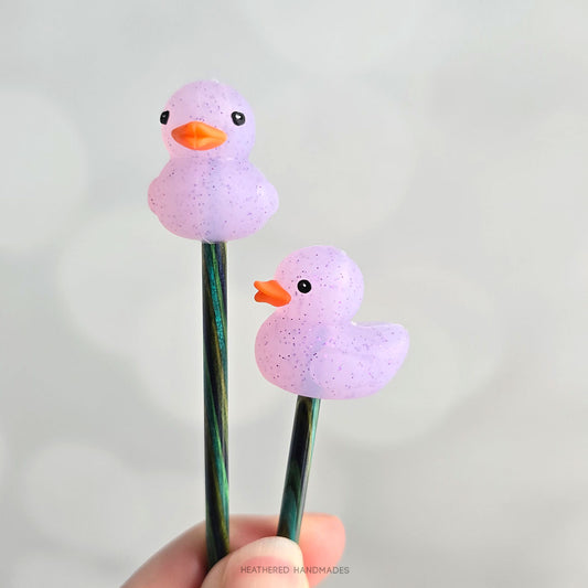 Lavender Glitter Rubber Duck Stitch Stoppers