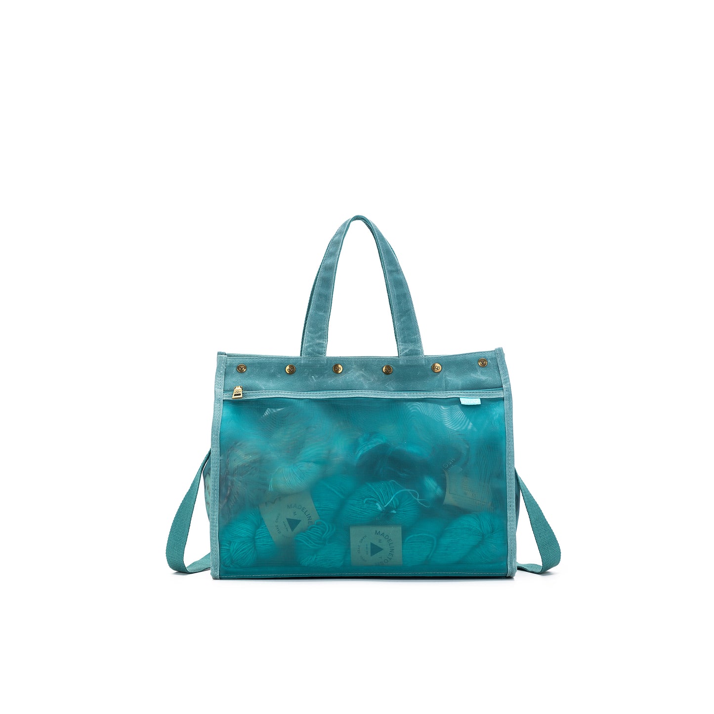 DellaQ Maker's Mesh Tote Bag - Teal image 4