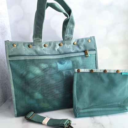 DellaQ Maker's Mesh Tote Bag - Teal image 0